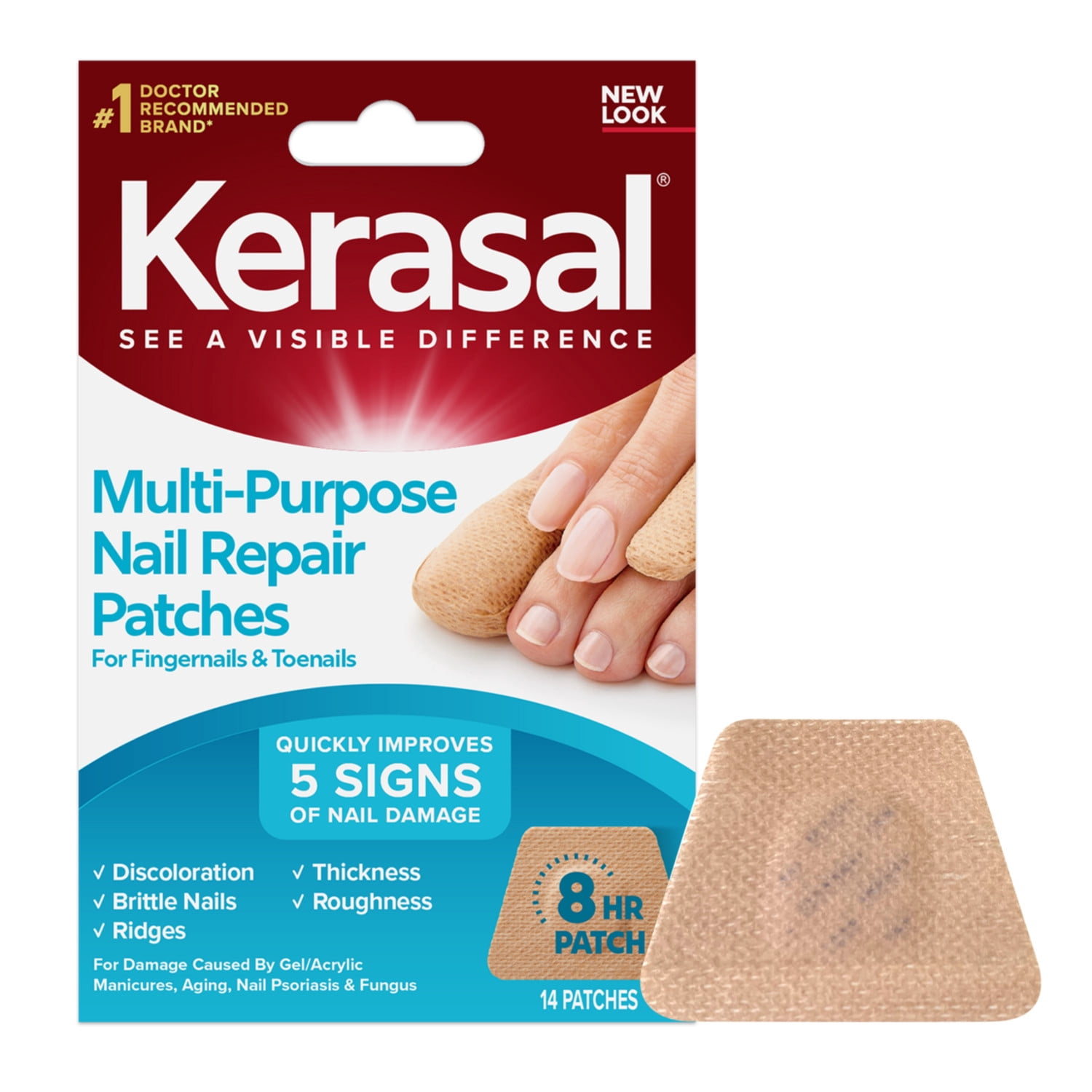 (2 pack) Kerasal Multi-Purpose Nail Repair Patch for Damaged and Discolored Nails, 14 Count