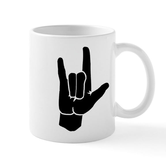 CafePress - I LOVE YOU (In Sign Language) Mug - 11 oz Ceramic Mug - Novelty Coffee Tea Cup