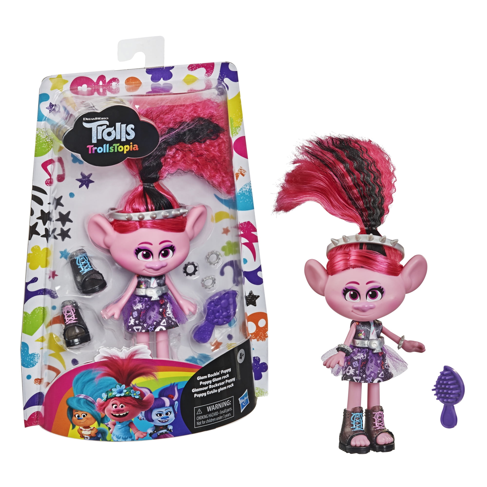  Trolls DreamWorks Glam Poppy Fashion Doll with Dress, Shoes,  and More, Inspired by The Movie World Tour, Toy for Girl 4 Years and Up :  Toys & Games