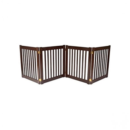 27" Highlander - 4 Panel Free Standing Wood Pet Gate - Black