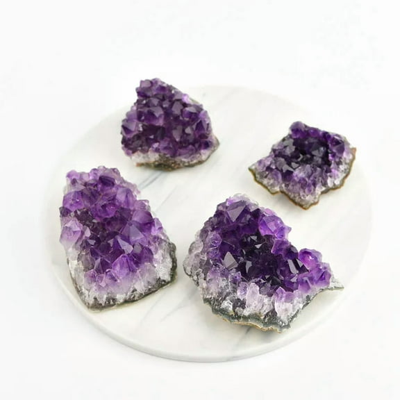 EOEMY 5Pcs Large Natural Quartz Crystal Amethyst Cluster Druzy Geode Gemstone Specimen