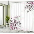 thumbnail image 5 of Ambesonne Floral Shower Curtain, Grunge Flower Motif Leaf, 69"Wx84"L, Black Pale Pink Mint, 5 of 5