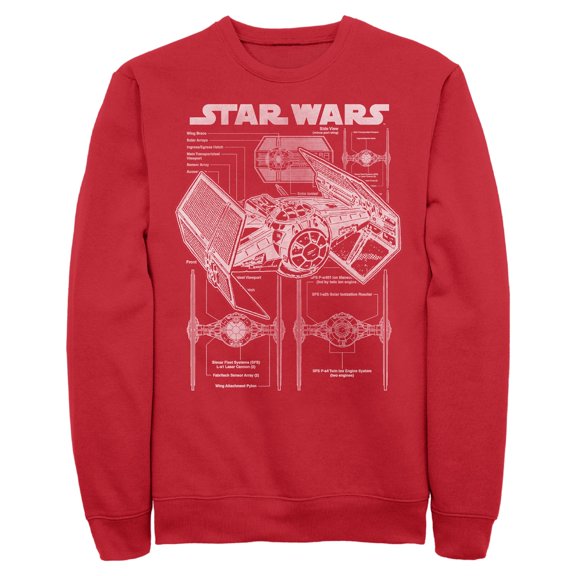 Mens Star Wars TIE Fighter Schematic Sweatshirt