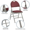 thumbnail image 4 of Flash Furniture 4 Pack HERCULES Series Ultra-Premium Triple Braced Burgundy Fabric Metal Folding Chair with Easy-Carry Handle, 4 of 8