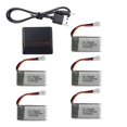 thumbnail image 1 of 5 In 1 Battery Charger With 5pcs 3.7v 550mah Lithium Polymer Li-po Batteries & Usb Cable Compatible With Syma Q11 H99w, 1 of 4
