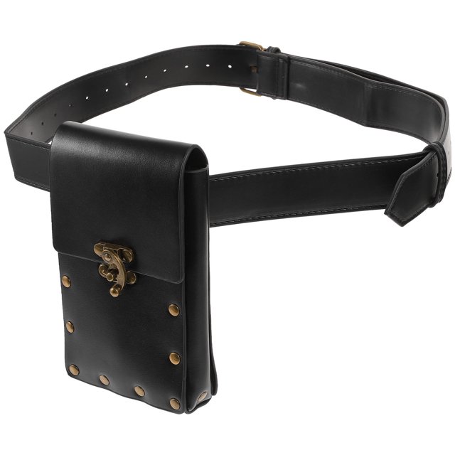 unbranded De Cinturón Para Mujer Estilo Vintage En PU Negro Con Capacidad Para Accesorios Y Estilo Deportivo