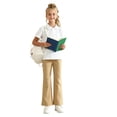 thumbnail image 5 of Girls School Uniform Pants Elastic Waist Flare Leg Girls Khaki Uniform Pants Girls Back to School Clothes Size 5-16 Years, 5 of 7