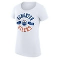 thumbnail image 2 of Women's G-III 4Her by Carl Banks White Edmonton Oilers Super-Slim Fit Lightweight City Graphic Sport Crewneck T-Shirt, 2 of 3