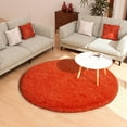 thumbnail image 5 of Jakolive 6'x6' Orange Fluffy Round Rug, Plush Shaggy Princess Castle Motif, Cute Kids' Carpet, for Girls'Bedroom & Living Room, 5 of 8