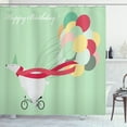 thumbnail image 1 of Ambesonne Polar Bear Shower Curtain, Happy Birthday Party, 69"Wx84"L, Pale Green Multicolor, 1 of 3
