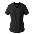 thumbnail image 2 of Ubon Women's Scrub Comfortable Medical Top Wrinkle-Resistant Short Sleeve Scrub Black S, 2 of 8