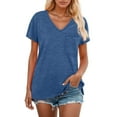 thumbnail image 2 of Kureaily Pocket Detail Short Sleeve T Shirt With Contrast Trim Casual Comfort Fit Tee Top For Everyday Wear Casual T Shirts, 2 of 6