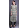 thumbnail image 4 of Bimba Printed Straight Kurtis For Women 3/4 Sleeve Kurta Summer Tunic Dress, 4 of 6