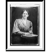 Historic Framed Print, Mrs. L.M.N. Stevens, President of Nat'l W.C.T. U. seated with book, 17-7/8" x 21-7/8"