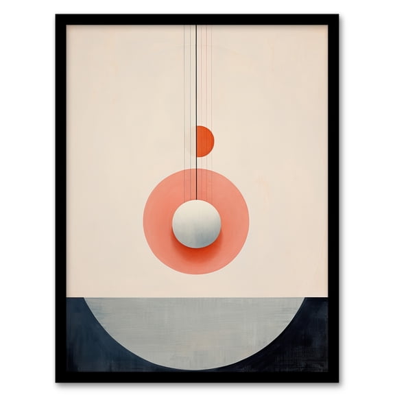 Tick Tock Minimalist Abstract Clock Hand Art Print Framed Poster Wall Decor 12x16 inch