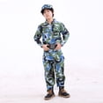 thumbnail image 1 of Ropa de camuflaje para niños, traje de manga corta largo, ropa de rendimiento para campamento de verano de entrenamiento de niñas y niños de jardín de infantes de primaria y secundaria, 1 of 5