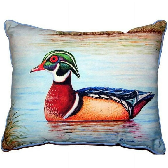 Betsy Drake HJ652 16 x 20 in. Male Wood Duck II Large Indoor & Outdoor Pillow