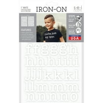 SEI 1 inch Type Iron-on Heat Transfer Poly Letters, White