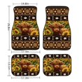 thumbnail image 6 of Renewold Automotive Car Floor Mat for Sedans SUV Truck, Auto Floor Mats 4 PCS Universal Fit Auto Interior Accessories Car Interior Decor, American Tribal Brown Highland Cow Sunflower, 6 of 7