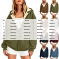 thumbnail image 3 of felwors Long Sleeve Sherpa-Lined Zip-Up Hoodie with Balloon Sleeves Oversized Fleece Sweatshirt for Women Winter Warm Casual Navy for Size XL, 3 of 6