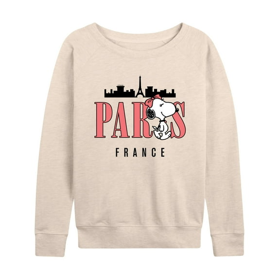 Peanuts - Belle Paris France - Women's French Terry Pullover Sweatshirt