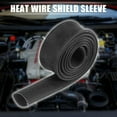 thumbnail image 2 of Fiberglass Heat Wire Shield Sleeve Heat High Temp Shield Adjustable 3.2ft 15mm 3/5" Black for Car Wire Loom Protection, 2 of 6