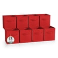 thumbnail image 1 of Sorbus Cubos de Almacenamiento de Tela Plegables de 13 Pulgadas, 8 Cestas Plegables para Organizar Armarios, Estantes, Ropa, Juguetes, Libros, Color Rojo, 1 of 7