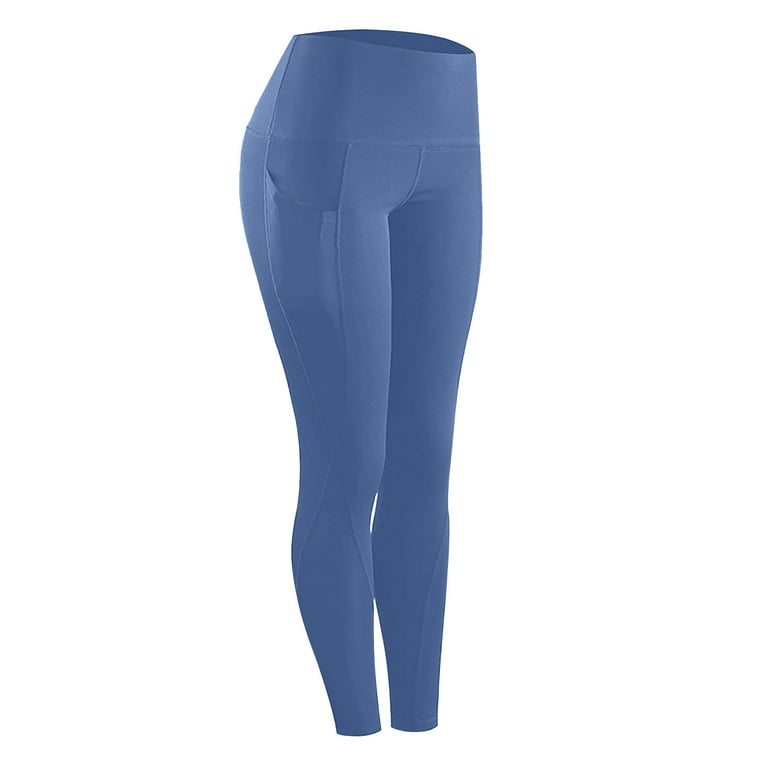 AKAFMK Fall Savings Buttery Soft Leggings for Women High Waisted Tummy  Control No See-through Workout Yoga Pants Light Blue 