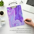 thumbnail image 4 of FMSHPON Trendy Fluid Marble Purple Tie Dye Clipboard Hardboard Wood Nursing Clip Board and Pull for Standard A4 Letter 13x9 inches, 4 of 7
