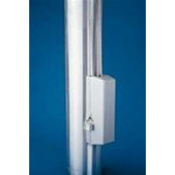Silver Cleat Cover Box With Padlock Lock Fits 3"-3.5" Pole Diameter