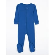 Leveret Kids Footed Cotton Pajama Solid Royal Blue 12-18 Month