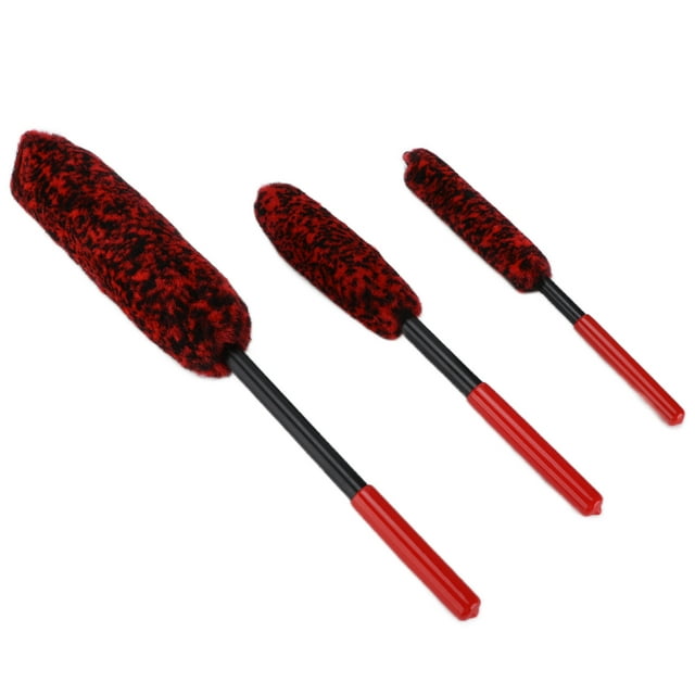 Limpiador De Buje De Rueda ANGGREK 3 Cepillos Para Detalles Sin Arañazos Portátil Suave Denso Mango De Plástico De Microfibra Para Llantas Tubos De Escape Para Motocicletas