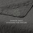 thumbnail image 4 of Noble Linens Gray Damask Pattern Quilted Coverlet Set, King / CalKing, 4 of 9