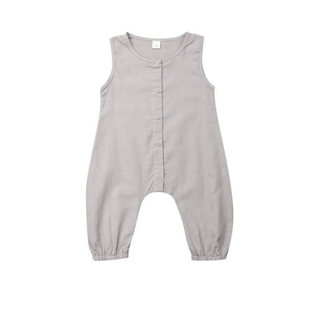 

Izhansean Summer Newborn Infant Baby Girls Boys Clothes Romper Outfits Jumpsuit Bodysuit Silver Gray 0-6 Months