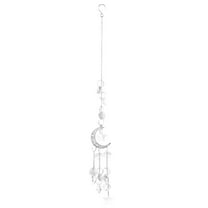 Golden White Crystal Moon Shape Hanging Wind Chime Pendant Home Decoration Accessory Lovely Stylish