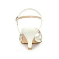 thumbnail image 2 of BLISSFUL STEP Women's Shoes Rhinestone Ankle Strap Kitten Heel Open Toe PU Buckle Sandals  White 8.5, 2 of 7