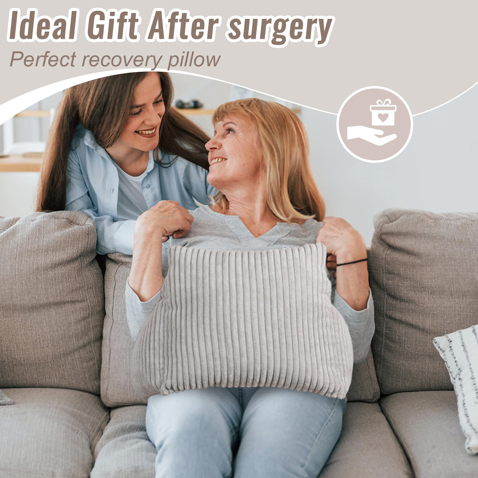 RoamReady Hysterectomy Recovery Pillow, Post Surgery Abdominal Cushion with Gel Pack for C-Section Tummy Tuck Patients