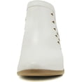 thumbnail image 4 of Soda Chance Off White Perforated Cut Out Stacked Block Heel Ankle Booties (Off White, 6), 4 of 5