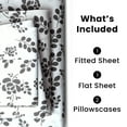 thumbnail image 4 of Lux Decor Collection Bed Sheets, 4 Piece Microfiber Deep Pocket Queen Sheets Set - Floral, White, 4 of 9