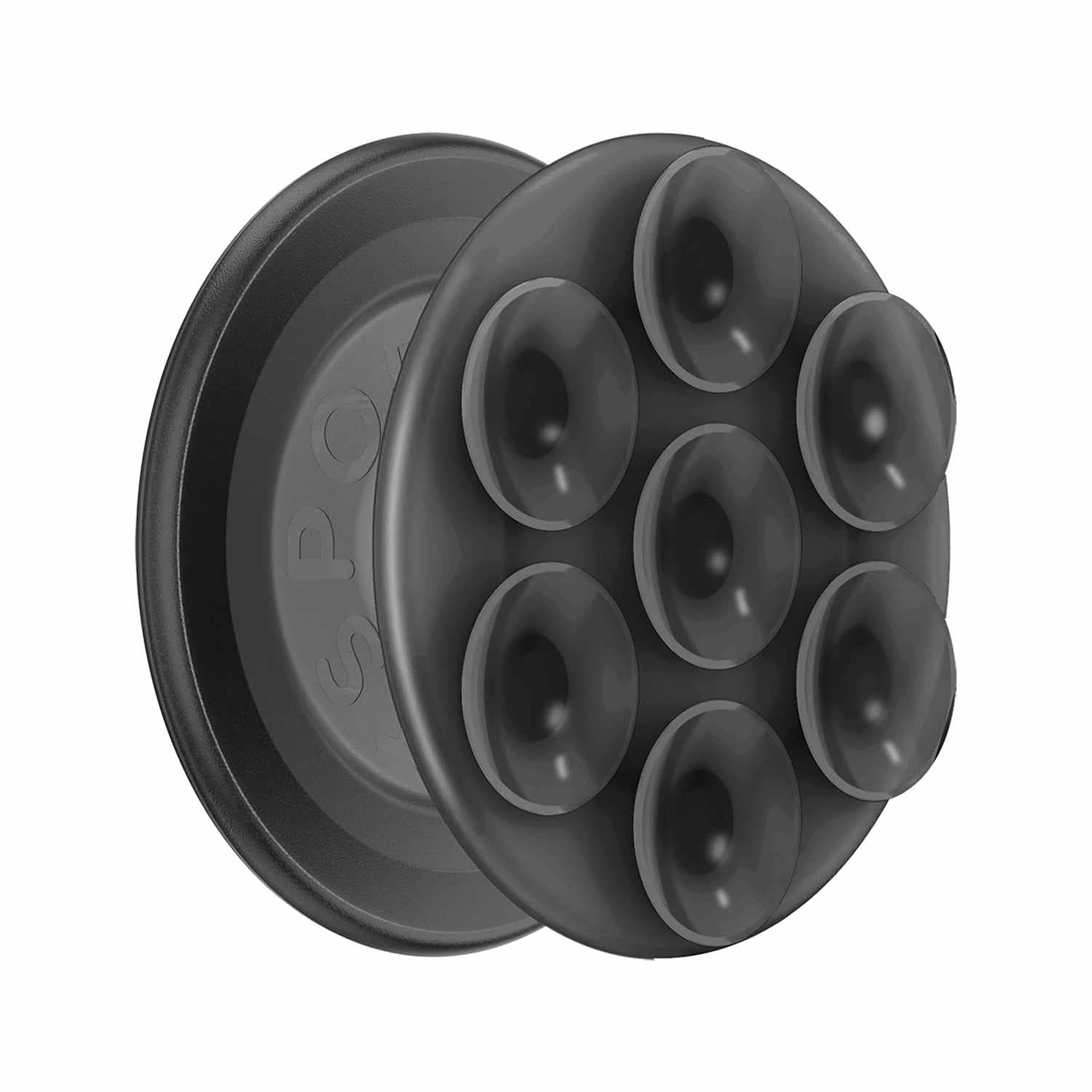 PopSockets PopGrip Suck-up pour MagSafe Rond avec Adaptateur Noir Transparent