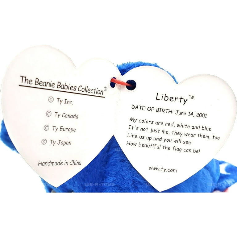 Ty Beanie Babies Liberty the Bear Blue Patriotic Plush 2002