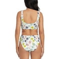 thumbnail image 3 of Wukai Hawaiian Coconut Tree Women's Bikini Set Two Piece,wimsuit High Waisted V Neck Twist Front Adjustable Spaghetti Straps Bathing Suit-Large, 3 of 7