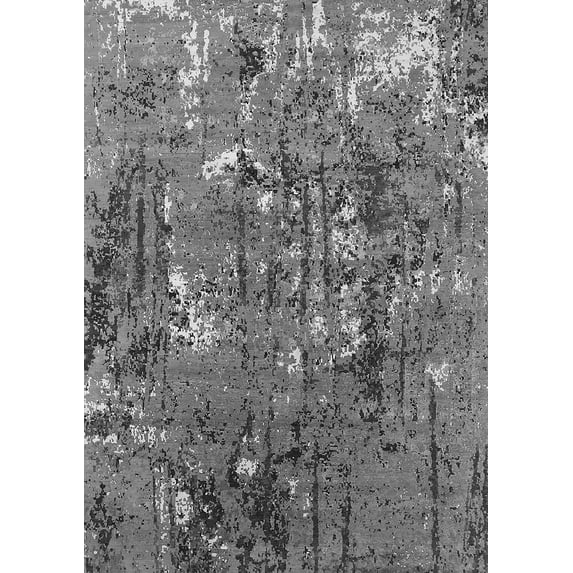 Ahgly Company Indoor Rectangle Oriental Gray Industrial Area Rugs, 8' x 10'