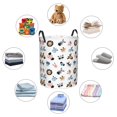 thumbnail image 3 of Lsque Cartoon Animals pattern Laundry Hamper Basket, Tall Woven Rope Hamper Basket for Clothes, Lightweight Storage Basket, Collapsible Waterproof-, 3 of 8