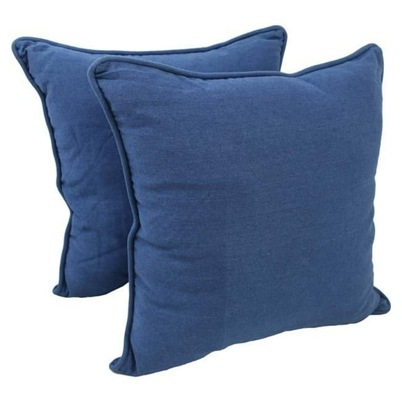 Blazing Needles 9813-CD-S2-DNM Soft Premium Polyester Indoor Floor Pillows, Denim - Set of 2