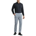 thumbnail image 2 of INSPIRE CHIC Plaid Pants for Men's Regular Fit Color Block Tartaned Pattern Dress Trousers, 2 of 6