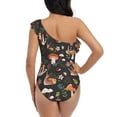 thumbnail image 5 of Pofeuu Mushroom Snail Print Women's One Piece Swimsuits One Shoulder Swimwear Asymmetric Ruffle Monokinis Bathing Suits-XX-Large, 5 of 6