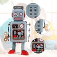 thumbnail image 4 of SURJDE Tin Toy Robot,Mechanical Robot,Clockwork Wind Up Robot,Funny Vintage Mechanical Toys with Key(Blue), 4 of 6