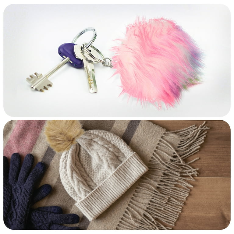 PLUMEN ドロップ キャップ ペンダント ホワイト 12個セット Uxcell Faux Fur Pom Poms for Hats, Fluffy Soft Fur Poms Balls