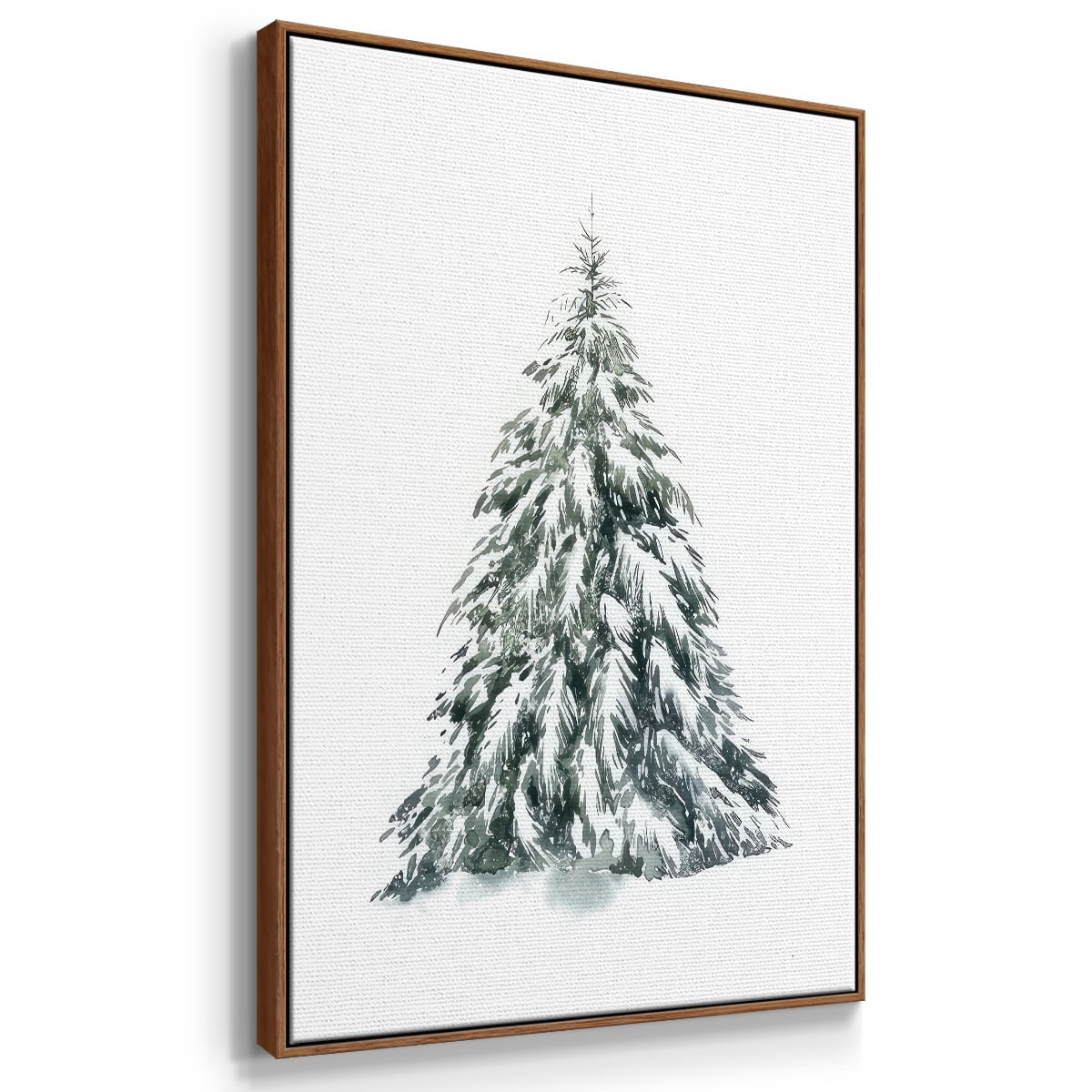 Blue Spruce I - Framed Gallery Wrapped Holiday Canvas - 17 x 25 - Rosewood Frame